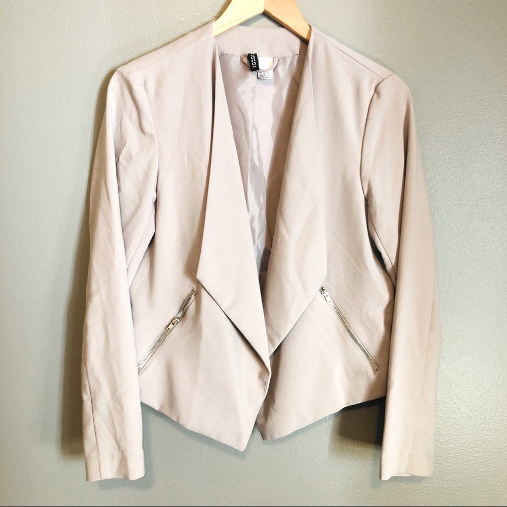 Divided Fitted Blazer Jacket with Zippers